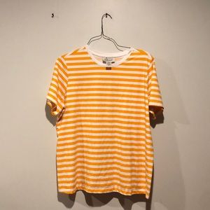 Vintage Easy Essentials Gold Striped Short Sleeve Top